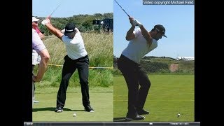 Jon Rahm golf swing  Long Iron faceon amp downtheline July 2017 [upl. by Cigam449]