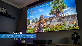 VAVA 100 Inch Ambient Light Rejecting Screen Full Set Up amp Demo  Best ALR Screen [upl. by Nivan384]