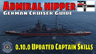 World of Warship Admiral Hipper Class Captain Skills Wows Build Guide [upl. by Fullerton]