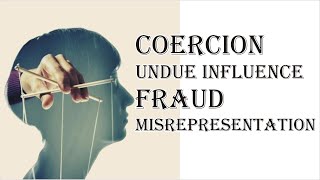 Coercion Undue Influence Fraud Misrepresentation  Indian Contract Act 1872  Law Guru [upl. by Graner]