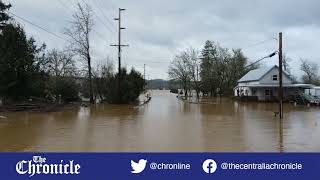 Flooding Adna Wa Highway 6 from Littell area [upl. by Htehpaj]