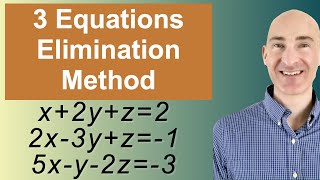 Solving Systems of 3 Equations Elimination [upl. by Etolas]