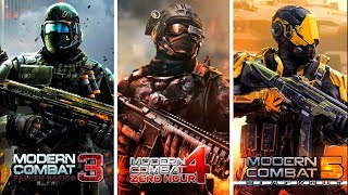 Modern Combat 3 vs Modern Combat 4 vs Modern Combat 5 Comparison Which one is better [upl. by Pearce245]