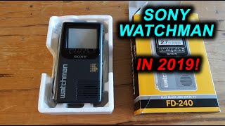 Using a Sony Watchman in 2019  Portable CRT TV [upl. by Heddie615]