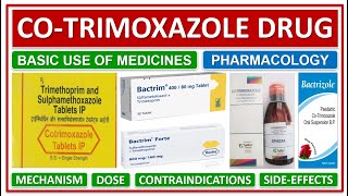 COTRIMOXAZOLE DRUG TRIMETHOPRIMSULFAMETHOXAZOLE SMXTMP DOSE BASIC USE MECHANISM SIDE EFFECT [upl. by Brufsky904]