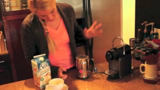 Nespresso Aeroccino Plus Frother Review Frothing Almond Milk [upl. by Akieluz]